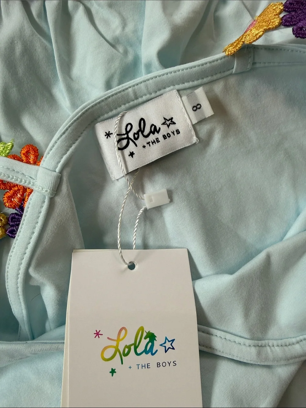 NWT- LOLA + THE BOYS- Light Blue Floral Set- 8